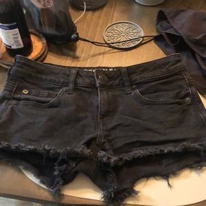 Size 4 super low shorts American Eagle black cut off shorts